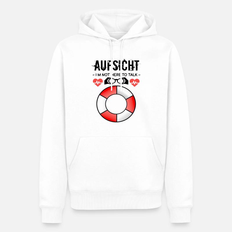 Surveillance - Surveillance des bains - Sweat à capuche Premium bio Homme - blanc