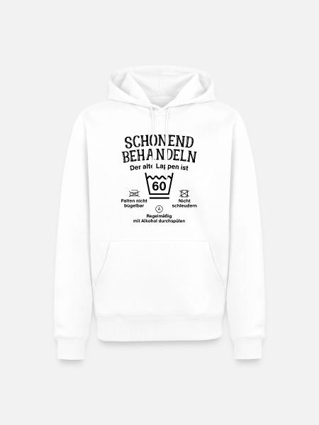 60. Geburtstag Schonend Behandeln Alte Lappen 60 - Männer Premium Bio Hoodie - Weiß