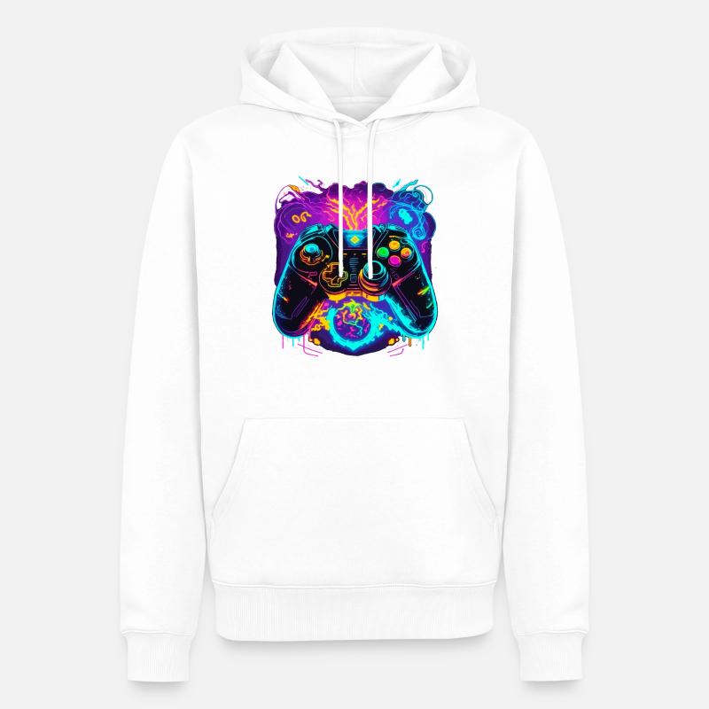 Power Graffiti Gaming Controller - Sweat à capuche Premium bio Homme - blanc
