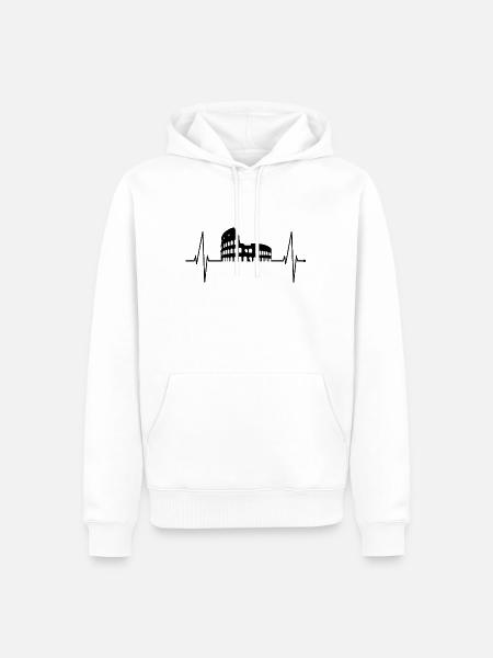Rom Kolosseum Herzschlag Roma Skyline Rome Italien - Männer Premium Bio Hoodie - Weiß