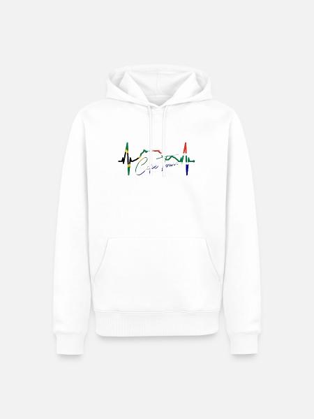 Kapstadt Skyline Herzschlag Südafrika Tafelberg - Männer Premium Bio Hoodie - Weiß
