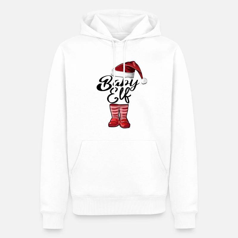 Bébé Elfe – Douce Conception de Noël - Sweat à capuche Premium bio Homme - blanc