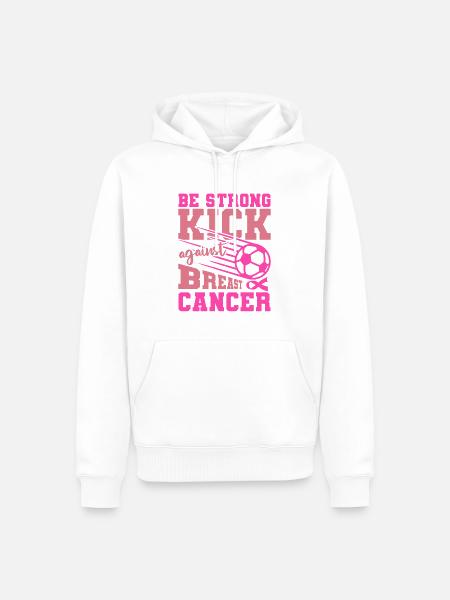 Sei stark schieß gegen den Brustkrebs - Männer Premium Bio Hoodie - Weiß