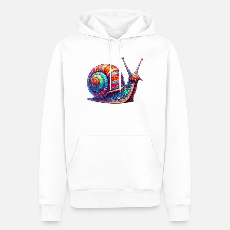 Escargot - Sweat à capuche Premium bio Homme - blanc