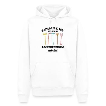 Zuhause ist wo mein Rechenzentrum arbeitet, Garten - Männer Premium Bio Hoodie - Weiß - Vorne - Nico (187cm)
