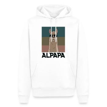 Papa Alpaga Papa Drôle Lama Cadeau de Fête des Pères - Sweat à capuche Premium bio Homme - blanc - Devant - Nico (187cm)