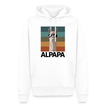 Papa Alpaga Papa Drôle Lama Cadeau de Fête des Pères - Sweat à capuche Premium bio Homme - blanc - Devant - Nico (187cm)