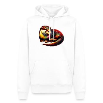 Loutre - Sweat à capuche Premium bio Homme - blanc - Devant - Nico (187cm)