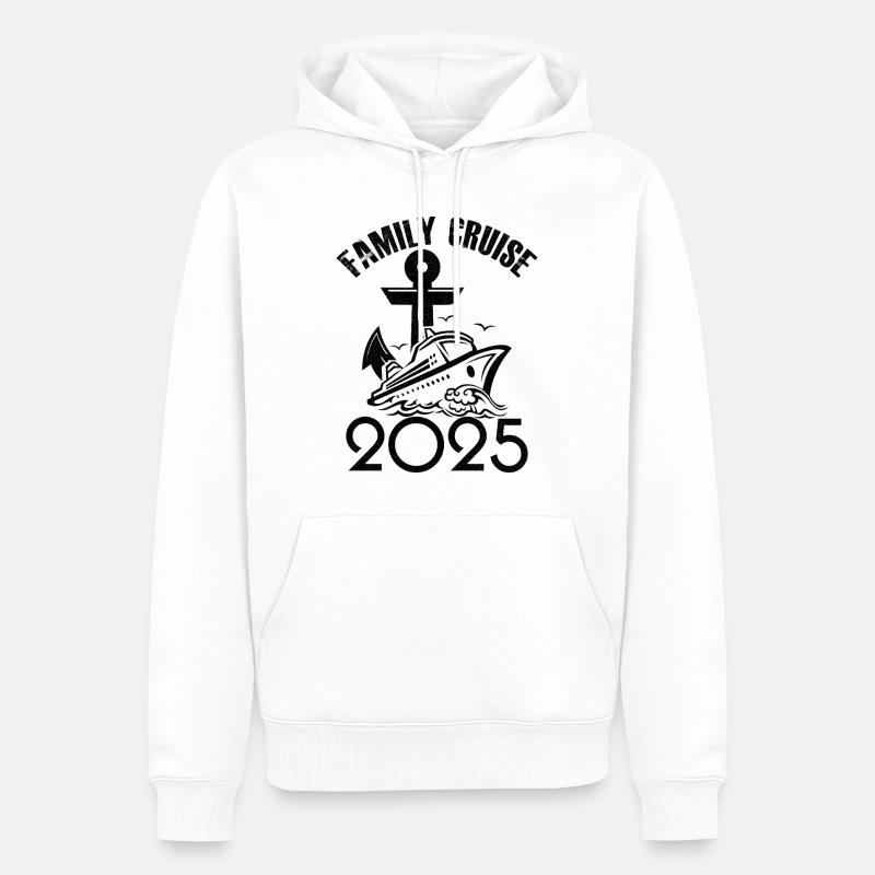 Croisière famille 2025 - Sweat à capuche Premium bio Homme - blanc