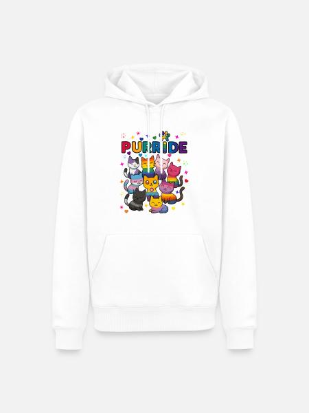 Purride LGBT Cats - Men’s Premium Organic Hoodie - white