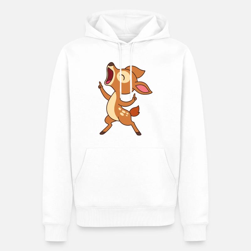 Faon chantant - Mélodie de la forêt Faon - Sweat à capuche Premium bio Homme - blanc