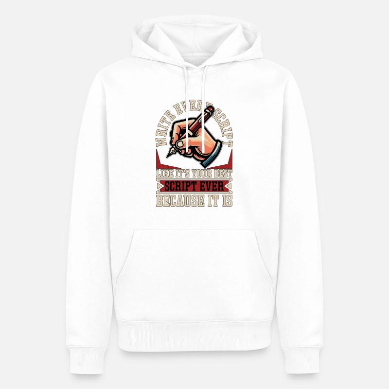 Screenwriter Write Every Script Like Scripwriting - Men’s Premium Organic Hoodie - white