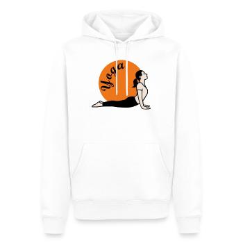 Yoga Love - Männer Premium Bio Hoodie - Weiß - Vorne - Nico (187cm)
