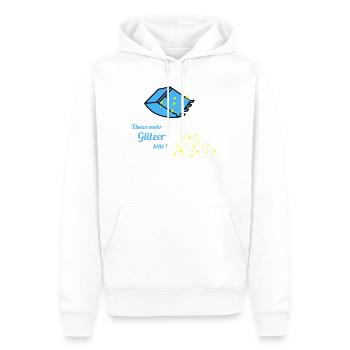 plus de paillettes - Sweat à capuche Premium bio Homme - blanc - Devant - Nico (187cm)
