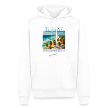 Türkei Bodrum Strand Urlaub Design – Visit Bodrum - Männer Premium Bio Hoodie - Weiß - Vorne - Nico (187cm)
