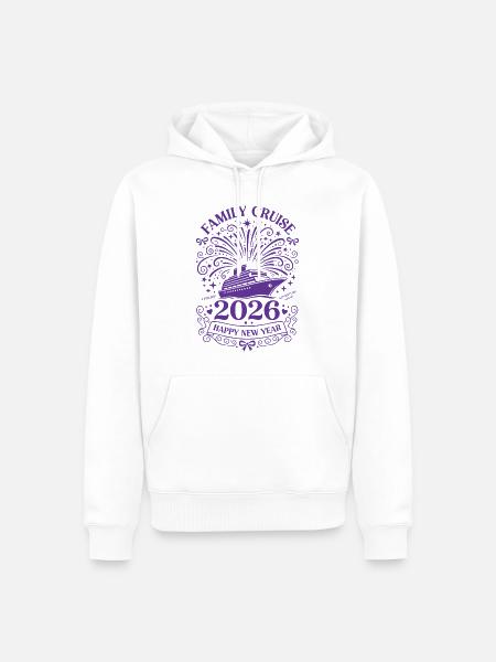 Familienkreuzfahrt 2026 Frohes neues Jahr Ahoi - Männer Premium Bio Hoodie - Weiß