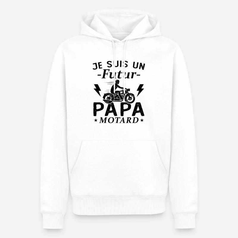 Ich bin ein werdender Biker-Vater - Männer Premium Bio Hoodie - Weiß