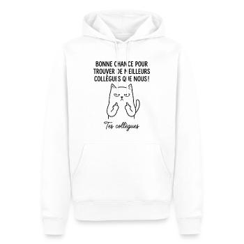 Verlassen, Kollege und neuer Job, viel Glück - Männer Premium Bio Hoodie - Weiß - Vorne - Nico (187cm)