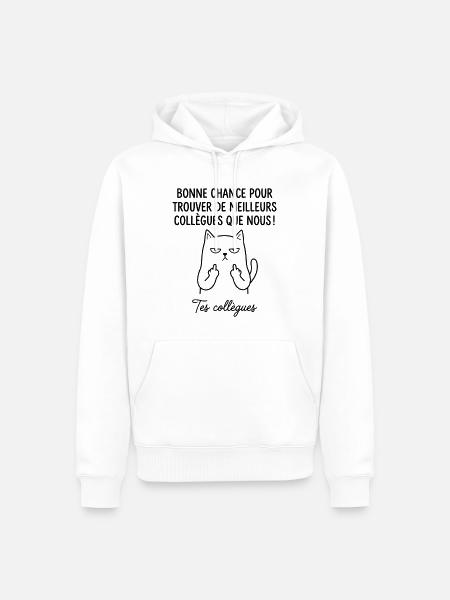At forlade kollegaarbejde, nyt job, held og lykke - Herre Premium økologisk hoodie - hvid