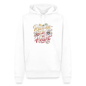 Ramen-tic au cœur Nourriture japonaise Ramen de nouilles - Sweat à capuche Premium bio Homme - blanc - Devant - Nico (187cm)