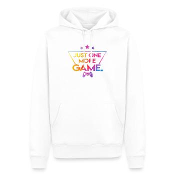 Just_one_more_game_-_étoile_ - Sweat à capuche Premium bio Homme - blanc - Devant - Nico (187cm)