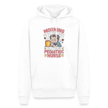 Infirmière pédiatrique : Matin, ce n’est pas mon heure, infirmière pour enfants - Sweat à capuche Premium bio Homme - blanc - Devant - Nico (187cm)