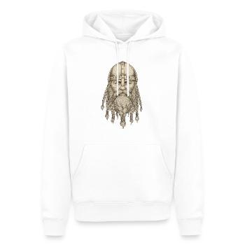 Légende viking viking marin Odin Raven Fighter - Sweat à capuche Premium bio Homme - blanc - Devant - Nico (187cm)