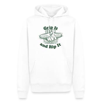Pack es und reiß es Disc Golf Flying Disc - Männer Premium Bio Hoodie - Weiß - Vorne - Nico (187cm)