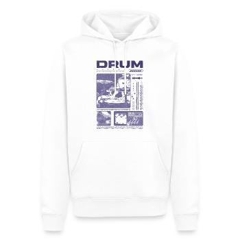Rock-Schlagzeuger, Trommelspieler, Streetwear - Männer Premium Bio Hoodie - Weiß - Vorne - Nico (187cm)