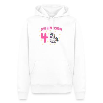 Ich bin Schon Vier Unicorn Geburtstag - Männer Premium Bio Hoodie - Weiß - Vorne - Nico (187cm)