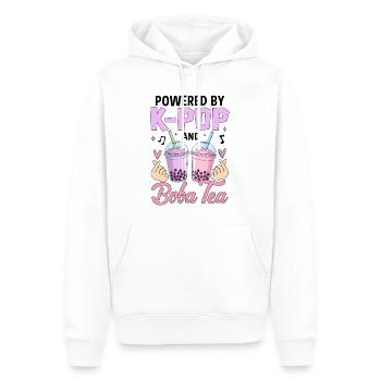 Propulsé par K Pop et Boba Tea - Sweat à capuche Premium bio Homme - blanc - Devant - Nico (187cm)