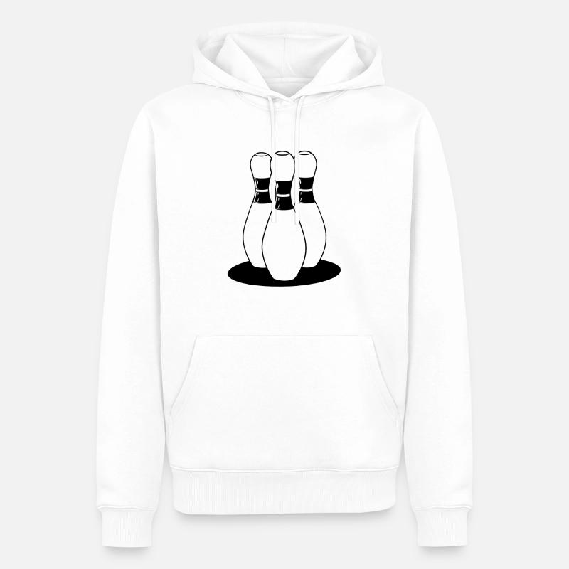 Look de dessin animé de bowling - Sweat à capuche Premium bio Homme - blanc