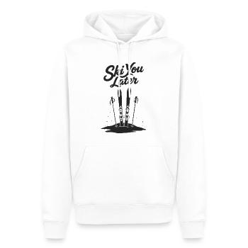 Skier plus tard : Drôle de dicton pour les skieurs - Sweat à capuche Premium bio Homme - blanc - Devant - Nico (187cm)