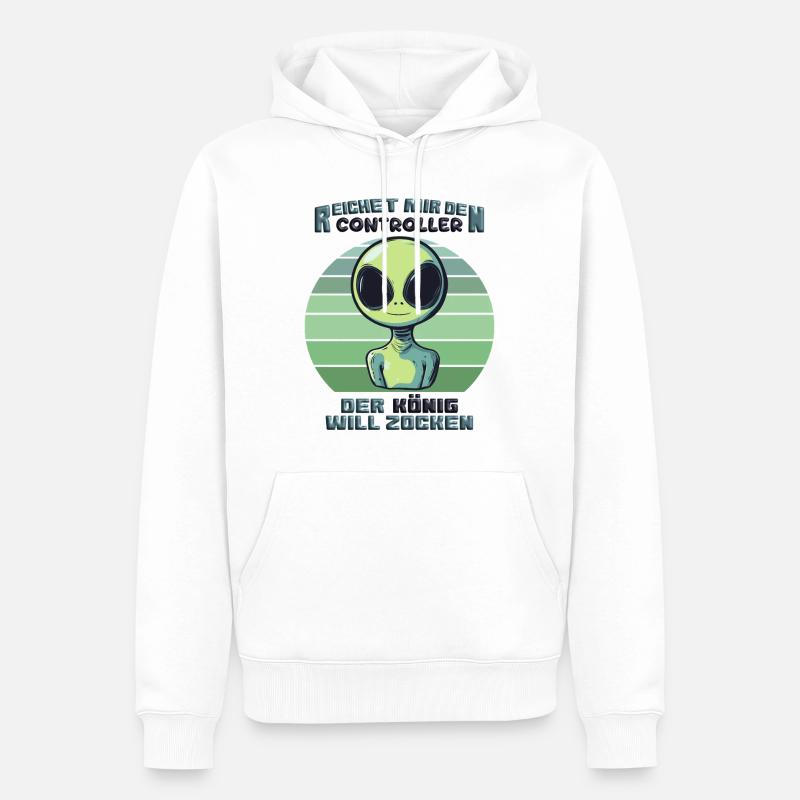 Alien - reichet mir den controller - Männer Premium Bio Hoodie - Weiß