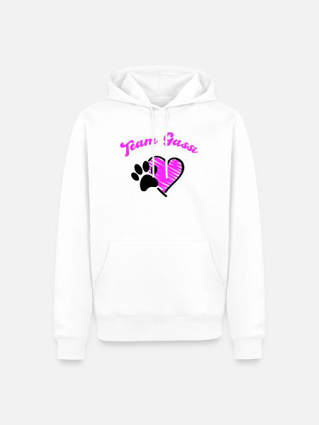 Team Dog Walk Heart Love - Men’s Premium Organic Hoodie - white