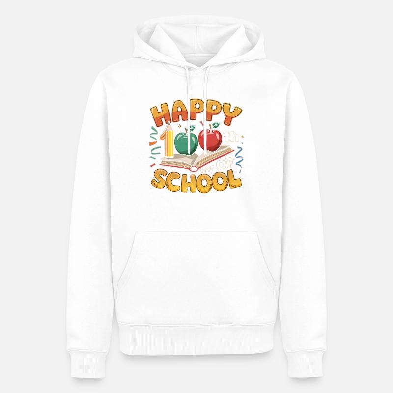 Conception du centième anniversaire de l’école - Sweat à capuche Premium bio Homme - blanc