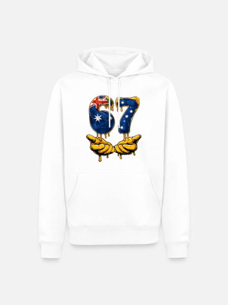 67 Soccer Meme 67 T-Shirt, Soccer 67 Football - Männer Premium Bio Hoodie - Weiß