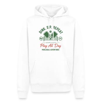 Pickleball Dink Sip Repeat Play All Day Adventures - Men’s Premium Organic Hoodie - white - Front - Nico (187cm)