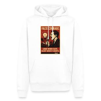 False Courage Protestplakat - Männer Premium Bio Hoodie - Weiß - Vorne - Nico (187cm)