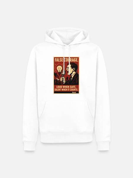 False Courage Protestplakat - Männer Premium Bio Hoodie - Weiß