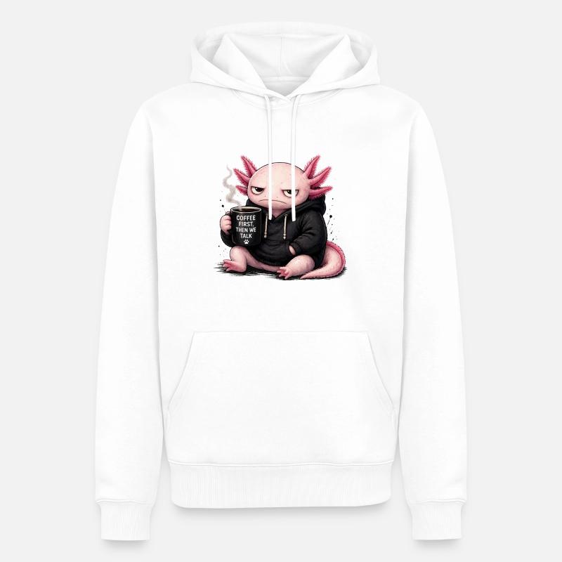 Sweat à capuche Coffee Dragon Pull - Sweat à capuche Premium bio Homme - blanc
