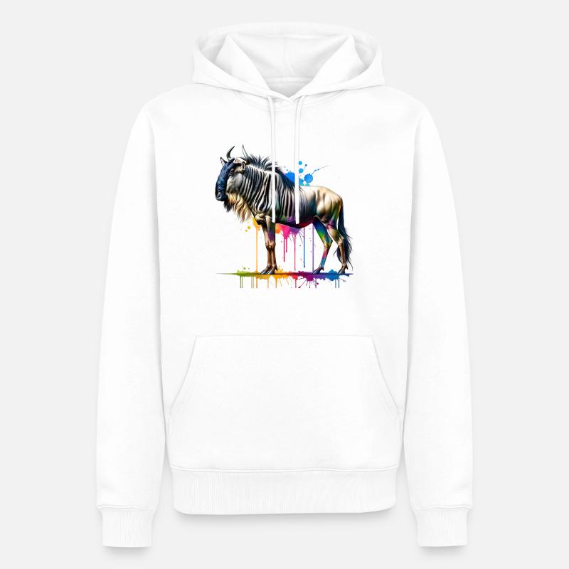 Gnu Geschenk - Männer Premium Bio Hoodie - Weiß