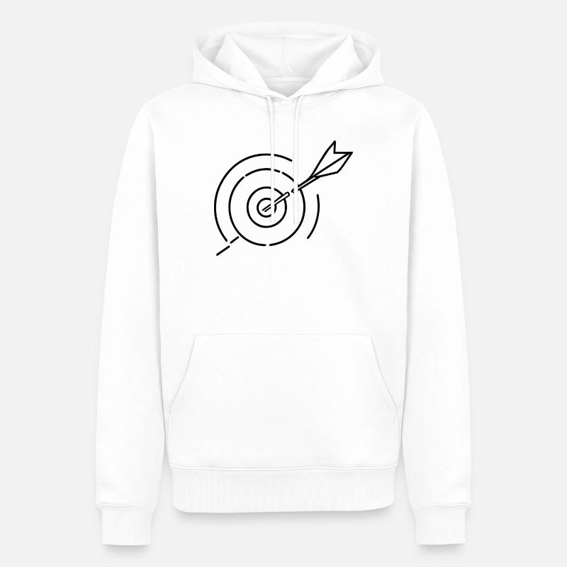 Cible de tir à l’arc - Sweat à capuche Premium bio Homme - blanc