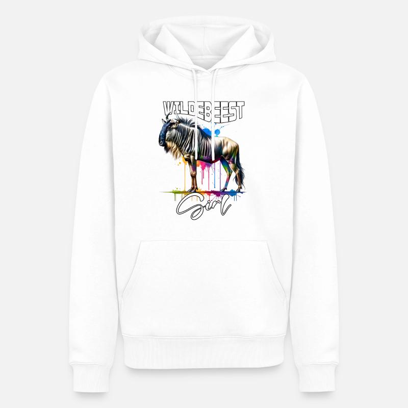Wildebeest Mädchen Gnu - Männer Premium Bio Hoodie - Weiß