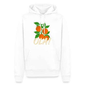 Olá Retro Orangen Pflanzen Urlaubs-Gruß - Männer Premium Bio Hoodie - Weiß - Vorne - Nico (187cm)