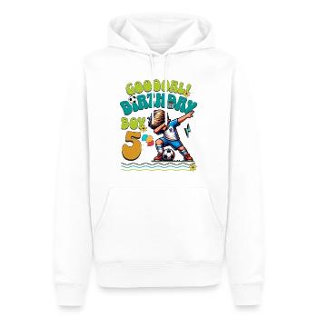 5 . Birthday Football - Men’s Premium Organic Hoodie - white - Front - Nico (187cm)