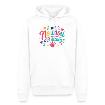 Une nounou qui déchire - Sweat à capuche Premium bio Homme - blanc - Devant - Nico (187cm)