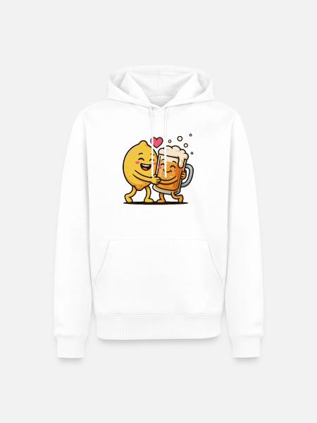 Radler Bier Zitrone Und Bierkrug Freunde - Männer Premium Bio Hoodie - Weiß