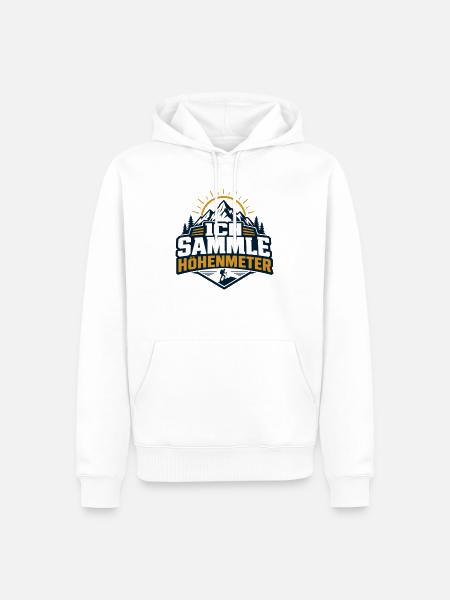 Ich sammle Höhenmeter Wandern Berge - Männer Premium Bio Hoodie - Weiß