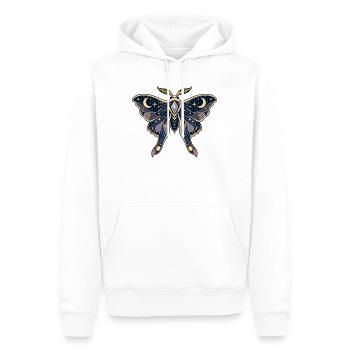 Cosmic Moth Magic - Men’s Premium Organic Hoodie - white - Front - Nico (187cm)